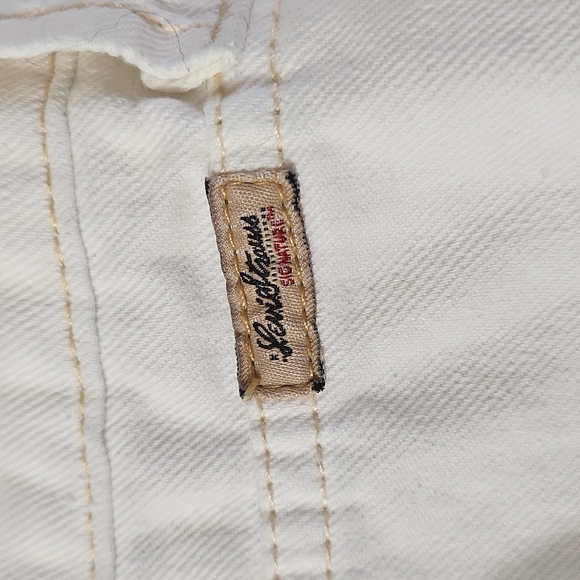 LEVI'S STRAUSS WOMENS CROP JEANS WHITE DENIM SIZE 14 - Picture 6 of 11